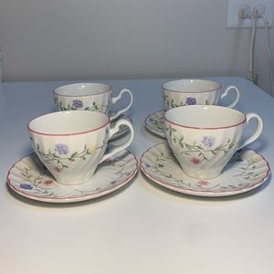 Johnson Brothers tea cups with saucers.